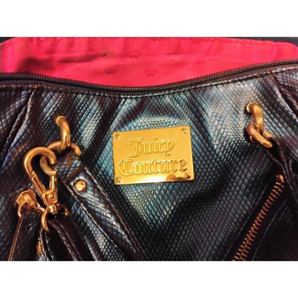 Vtg Juicy Couture Chameleon Iridescent Crossbody Bag Metallic Snakeskin Purple B